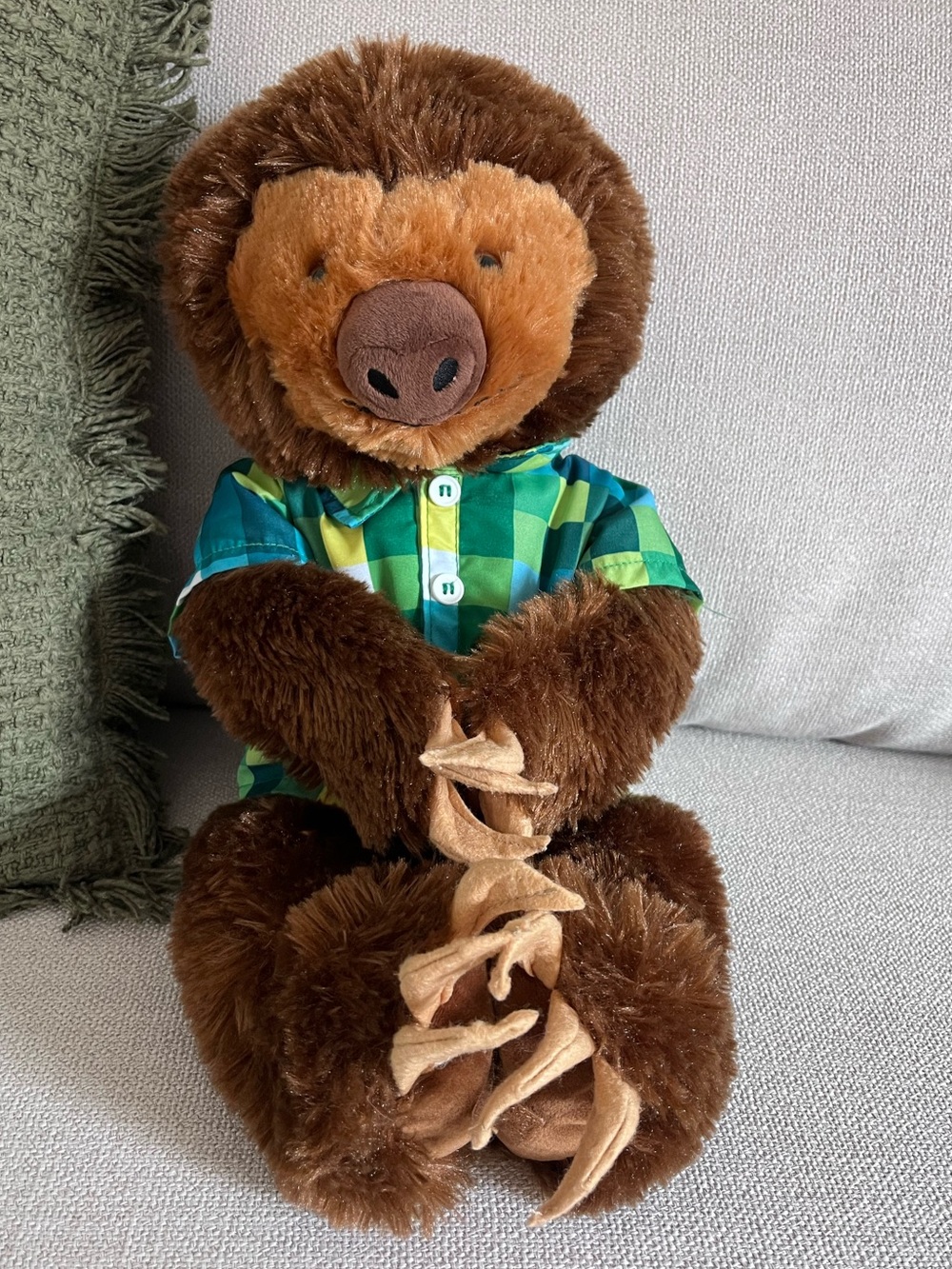 2015 BAB Sloth Build a Bear plush stuffed animal hug arms Yeti sounds